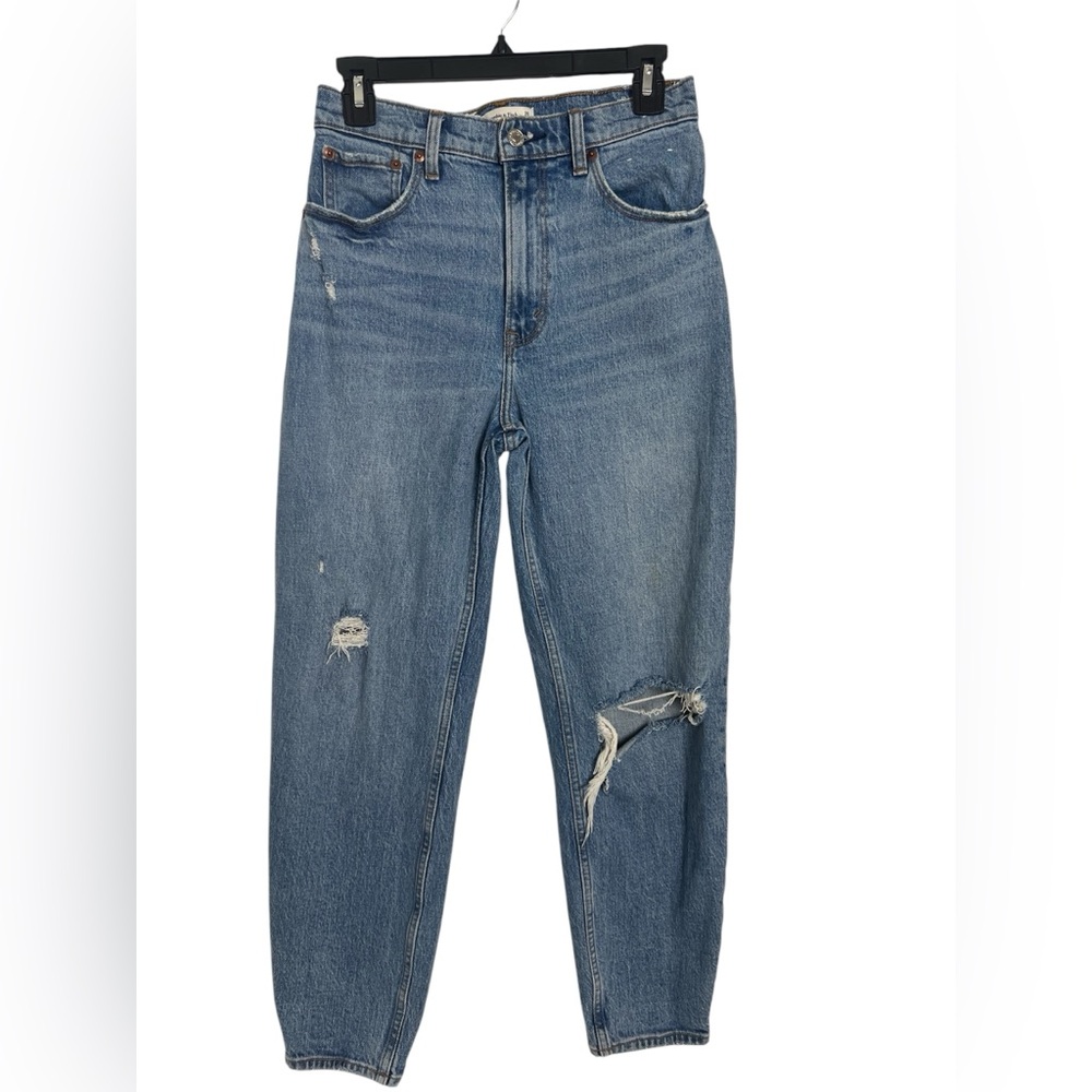 Abercrombie & Fitch Light Blue Distressed Boyfriend Jeans SIze 26 - Picture 6 of 12